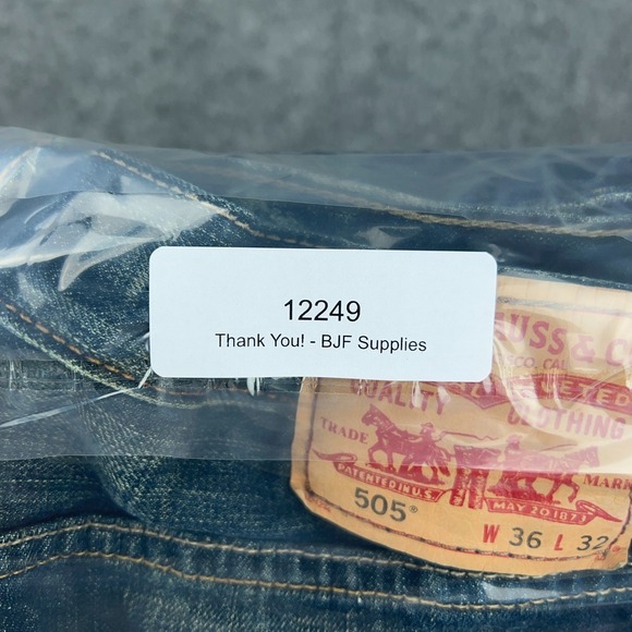 VTG Levi's Jeans Men 36x32 Blue 505 Straight Regular Faded Whisker Denim Pants - Picture 14 of 14